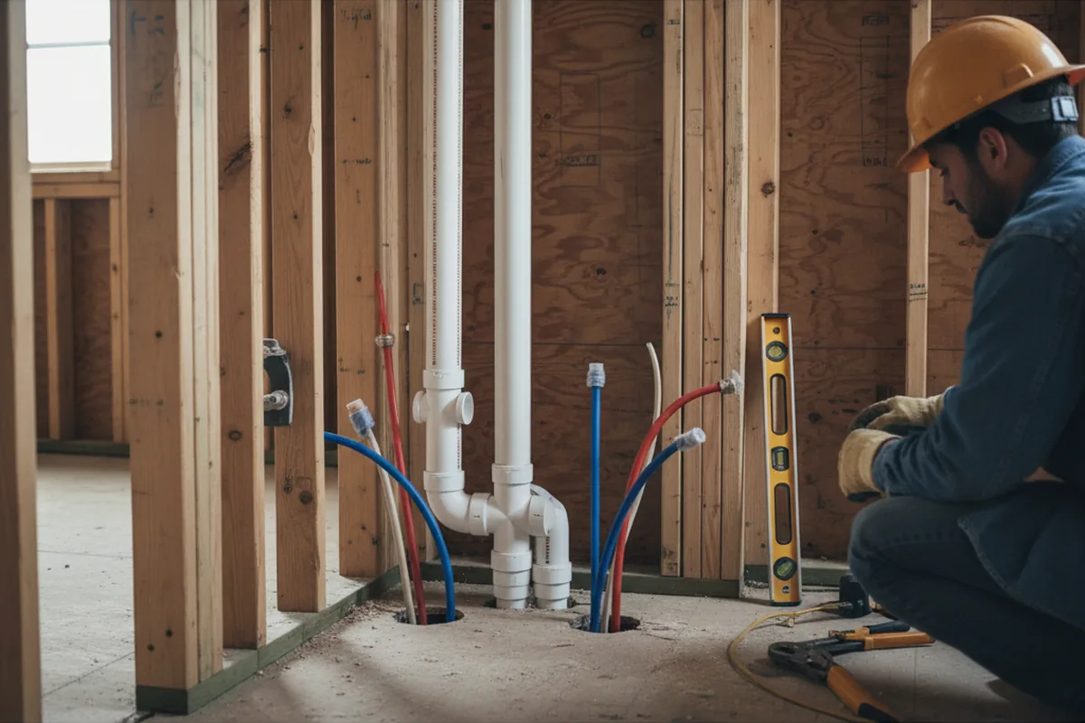 Drain and supply rough-in during Garbage Disposal Repair in Lansford