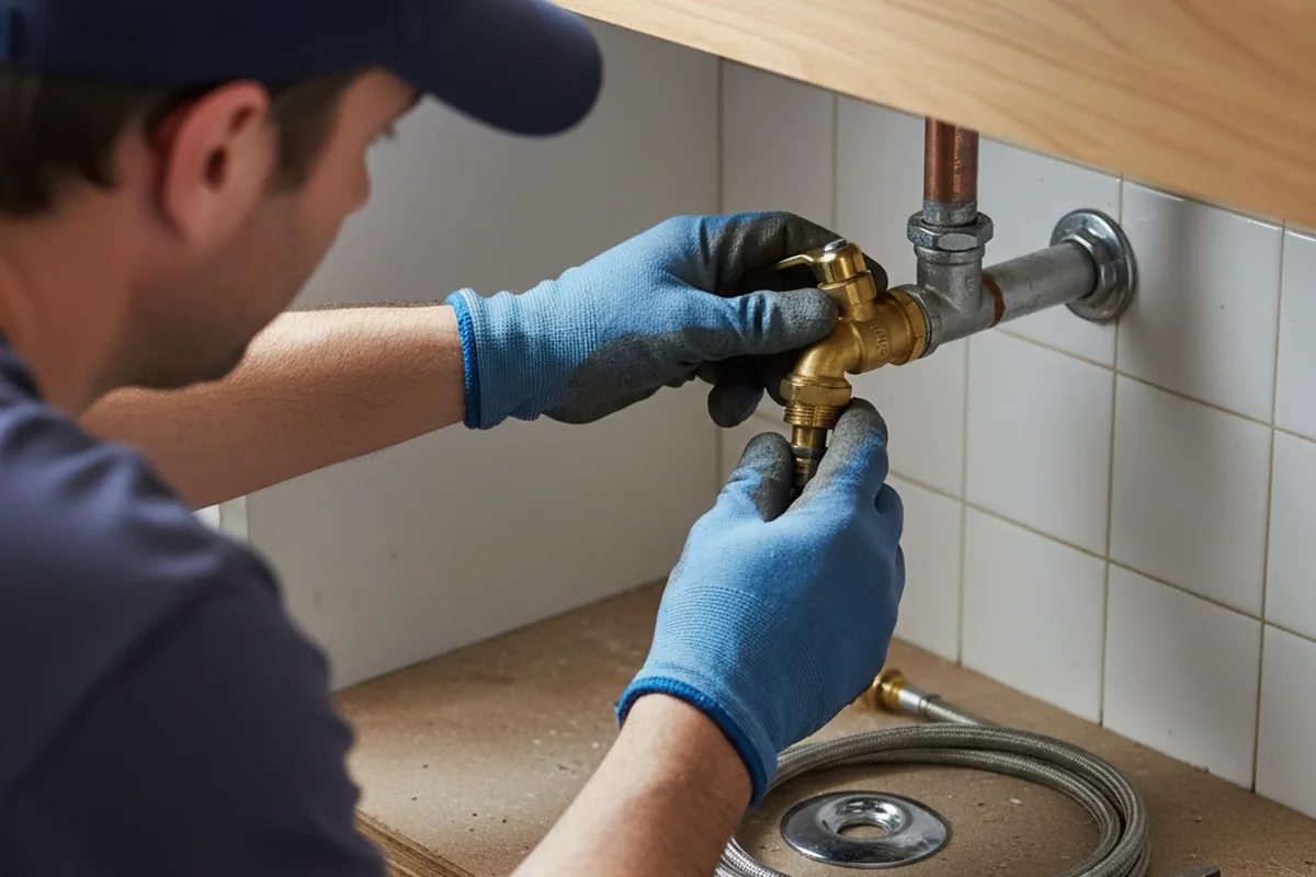 Shutoff valve and fitting work during Emergency Plumbing in Lansford